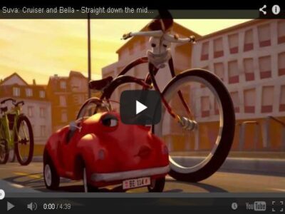 Cruiser a Bella na kruhovém objezdu