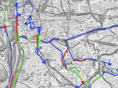 Zimní cyklomapa Prahy