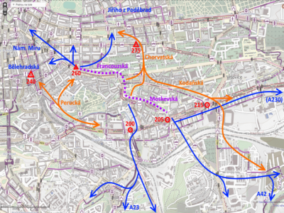 Moskevská a Francouzská: Nová trasa na Vinohrady