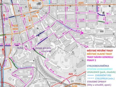 Generel cyklistické dopravy Prahy 2 – alternativní návrh