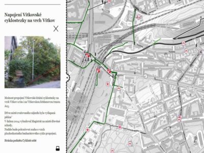 Podněty Cyklisté sobě v&nbsp;mapě Prahou na kole