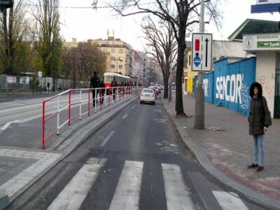 Vršovická po rekonstrukci tramvajové trati: 1. etapa