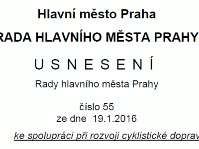Dokument: Usnesení RHMP 55 ke spolupráci při rozvoji cyklistické dopravy