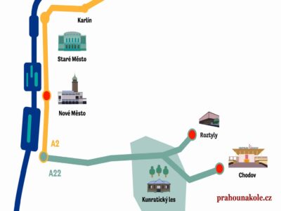 Mimo provoz: z Jižního Města po trase A22