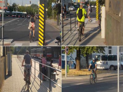 Cyklostezka v ulici U Plynárny po rekonstrukci