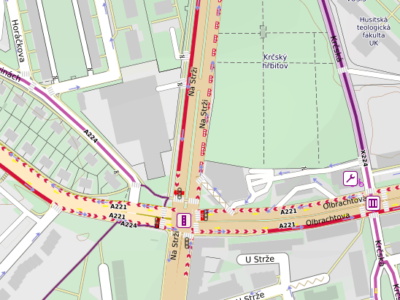 Nový vzhled cyklopruhů v mapě