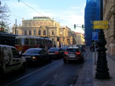 Proznačení trasy A2 na Praze 1