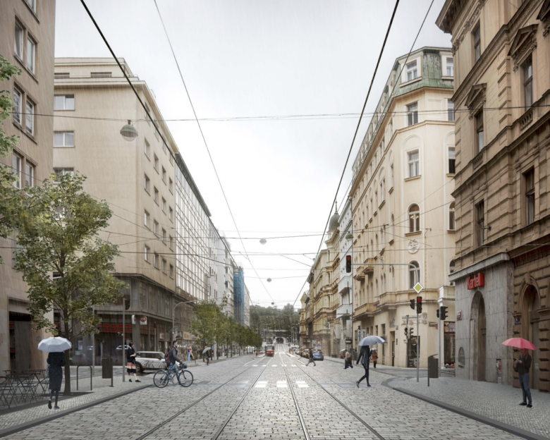 Praha z rekonstrukce Revoluční vyškrtnula tři čtvrtiny plánovaných cyklopruhů