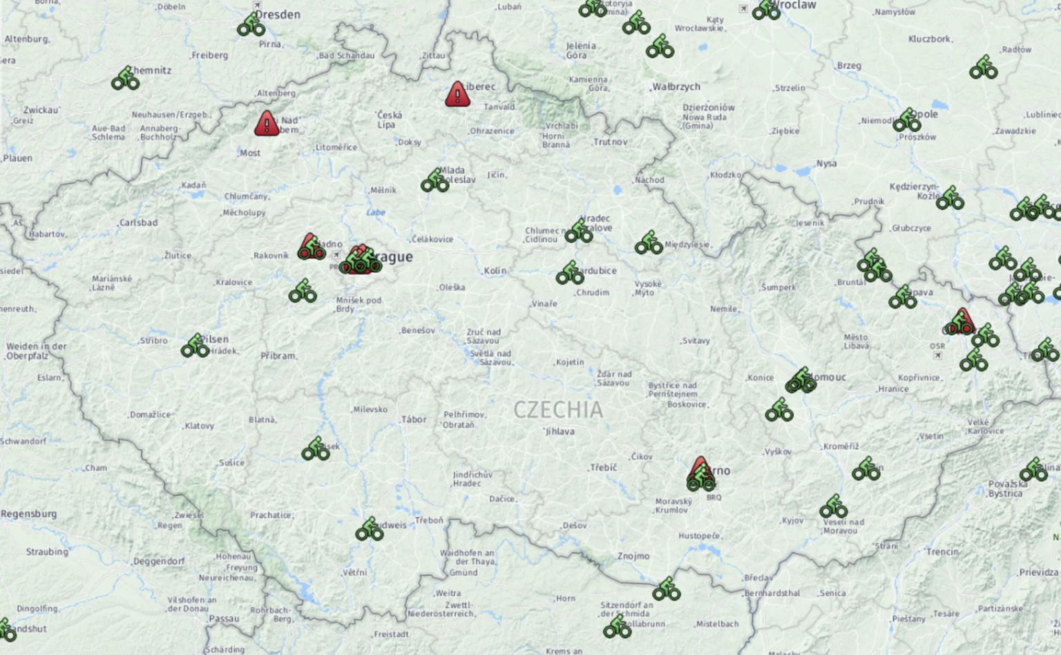 Kde všude (ne)funguje sdílení kol v ČR? I to Vám poodhalí světová mapa bike-sharingu Zdroj: The Meddin Bike-sharing World Map