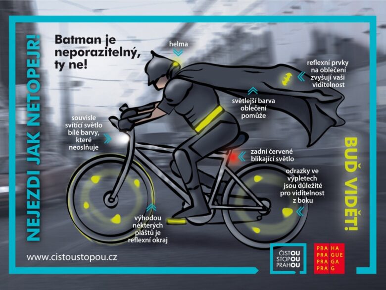Nebuď jako netopejr: Praha se v listopadu zaměří na osvětlení jízdních kol
