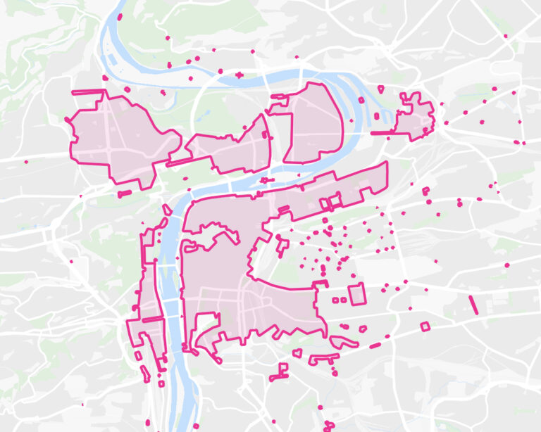 Zóny sdílených kol Rekola jsou především v širším centru Prahy
