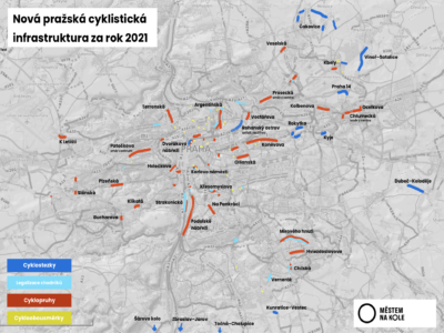 Kolik cyklostezek a cyklopruhů přinesl Praze rok 2021?