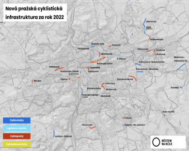 Kolik cyklostezek a pruhů přinesl Praze rok 2022?