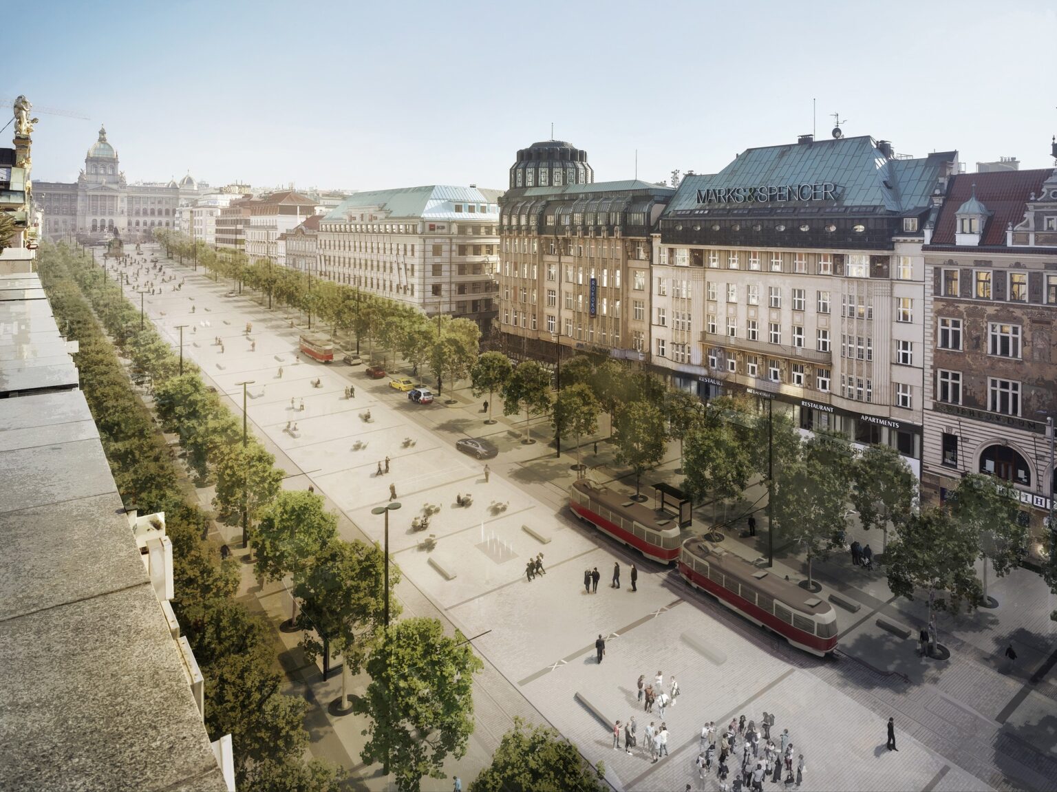 Visualization of the future state of Wenceslas Square. Zdroj: IPR
