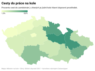 Sčítání obyvatel 2021: kde se nejvíce jezdí&nbsp;na&nbsp;kole