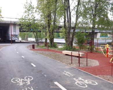 Holešovice: A new part of cycle route A1 was opened in the U Vody park
