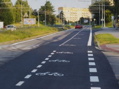 Brno is marking bicycle lanes in Kohoutovice
