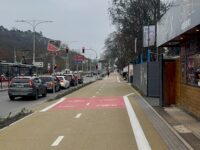 Rekonstruovaný úsek u Žlutých lázní.