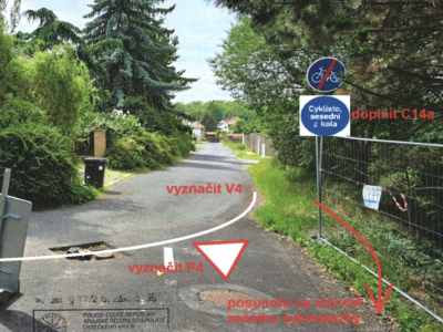 Most chtěl cyklostezku ukončit značkou „cyklisto sesedni“. Po připomínkách ji stáhl