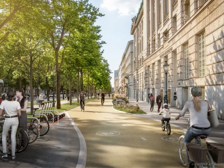 Vídeň výrazně promění Ringstraße: přibude široká béžová cyklostezka, zeleň i pěší bulvár