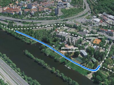 Praha po letech příprav přemostí zátoku u&nbsp;Ledáren na cyklotrase A2
