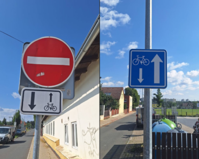 V Praze–Kunraticích vznikla nová cykloobousměrka ve Volarské ulici